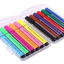 фломастеры 12цв "darvish" в пенале треугольные толстые