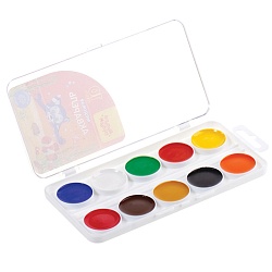 краски аквар. 10цв. мульти-пульти "енот в красном море" медовые без кисти