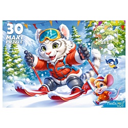 пазлы-макси 30 элементов тигр на лыжах