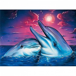 набор  для творчества "рисование по номерам" холст-30*20см  дельфины