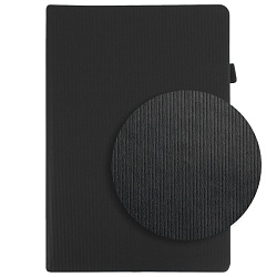 ежедневник а5 недатиров. 180л обложка кож.зам. чёрная