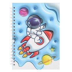Блокнот 13*18см 48л на спирали в клетку "Космонавт"