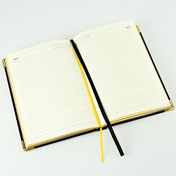 ежедневник недатированный  а5 152л grand croco (черный) обложка искусств. кожа , золотой срез мет.уг