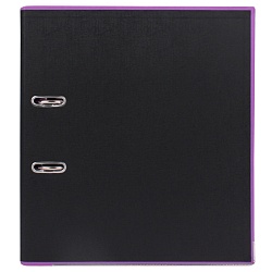 папка-регистратор  а4 7,5 см чёрная с фиолетовой  окантовкой