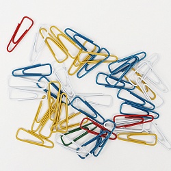 скрепки 25мм треугольные "бугинком" цветные 100шт/уп  рб