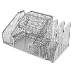 органайзер настольный металлический серый