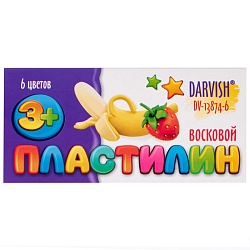 пластилин  6цв. восковый 120гр рб