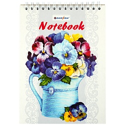 Блокнот 13*18см  48л "Цветы" на гребнне