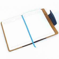 ежедневник а5 недатиров. 120л  обложка к/з  на застежке с держ. д/ручки