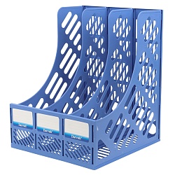 лоток вертикальный 3 отделения сборный синий