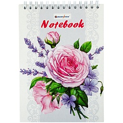 Блокнот 13*18см  48л "Цветы" на гребнне