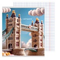 Тетрадь  48л кл. "Вязанные города" обложка мелованный картон холст