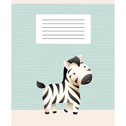 тетрадь  12л линейка  цв. обл "зверушки" без слова тетрадь