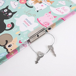 Блокнот A5  50л "Милые котики" с ручкой в наборе цвет голубой