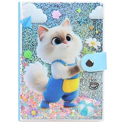 Блокнот 10,5*14,8 см 80л с обложкой ПВХ "Милый котик" на кнопке