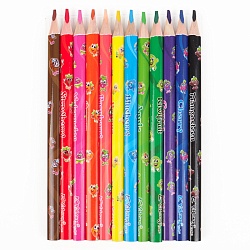 карандаши 12цв трёхгранный jumbo корпус "фруктовый мир"