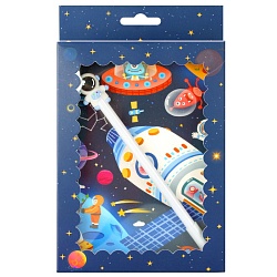 Блокнот 13*21см "Космос" с ручкой гелевой
