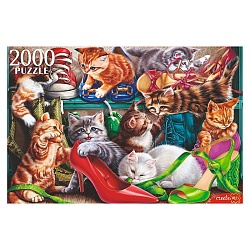 пазлы 2000 элементов котята на обувной полке