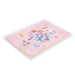 Блокнот 15,5*20,5см 60л на спирали в клетку "Девочка"