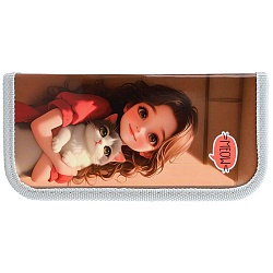 пенал 1отдел. 190* 90мм девочка с котёнком на руках