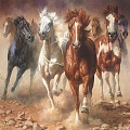 Набор для творчества "Рисование по номерам" 40*40см  Табун лошадей