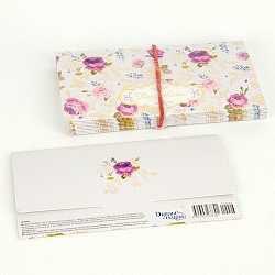 открытка  -конверт  dream cards "поздравляем. фиолетовые цветы"