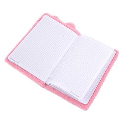 Блокнот A5  80л меховой "Зайка" розовый