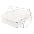 Лоток горизонтальный металлический 2 секции белый