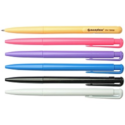 ручка автоматическая шариковая синяя корпус цветной ассорти