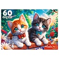 Пазлы   60 элементов Котята с бантиками