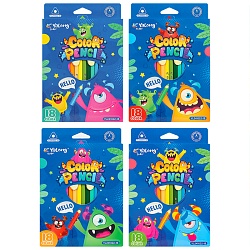 карандаши 18цв трёхгранный корпус "монстрики"