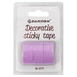 лента декоративная липкая  3шт/уп 15мм*3м "darvish" блёстки сиреневая