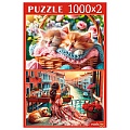 Пазлы 2в1 1000+1000 элементов Интересные пазлы