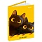 книжка записная  а6  48л "два чёрных котика" 7бц, глянц.лам.