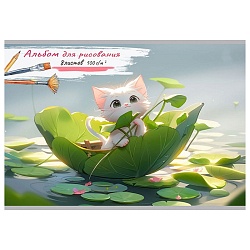 альбом для рисования  8л. "котёнок и природа" на скрепке