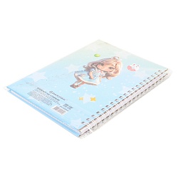 Блокнот 13*18см 48л на спирали в клетку "Девочка"