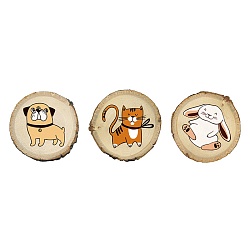 выжигание на спилах "зайка, песик, киса"