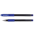 Ручка гелевая синяя "Darvish" корпус прозрачный матовый с резиновым держателем