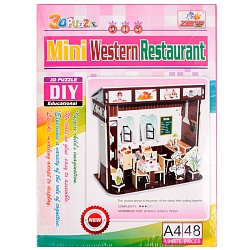 пазл 3d "mini western restaurant" игрушка