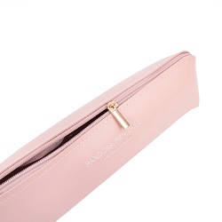 пенал на молнии кожзам (розовый)