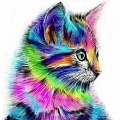 Набор для творчества "Рисование по номерам" 40*40см  Цветной кот