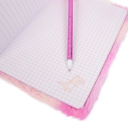 Блокнот A5  80л меховой с ручкой в наборе