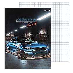 тетрадь на кольцах  80л  "синий автомобиль-8"