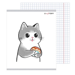 тетрадь  40л кл. "день котика" обл. мелов. картон