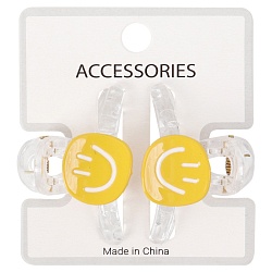 заколка-краб для волос 2шт в наборе смайлик