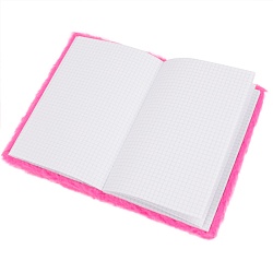 Блокнот A5  80л меховой "Единорог" в клетку