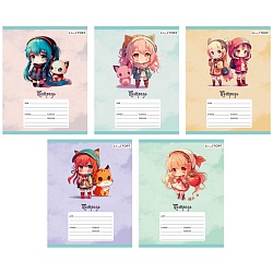 тетрадь  18л клетка цв. обл "девочки" 