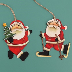 подвески новогодние в наборе 2шт. санта