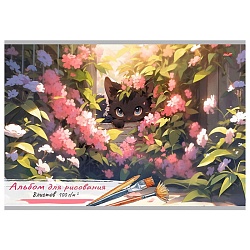 альбом для рисования  8л. "котёнок и природа" на скрепке