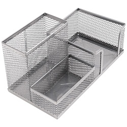 органайзер настольный металлический 3 отделения серый